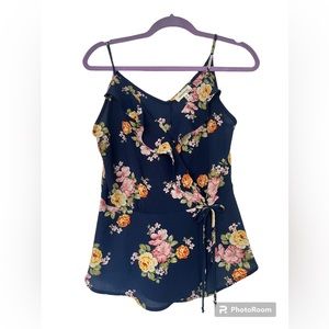 Blue flower peplum tank from Monteau - great condition